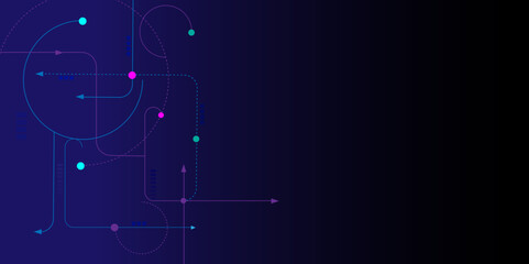 Vectors Abstract geometric with connected lines and dots. Digital communication technology concept background, Global network connection, social networking, big data visualization.