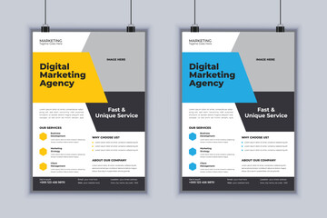 Digital Marketing Agency Corporate Flyer Design Vector Template
