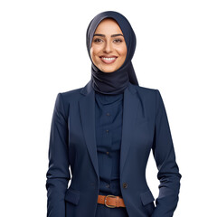 portrait of muslim business woman isolate on white background