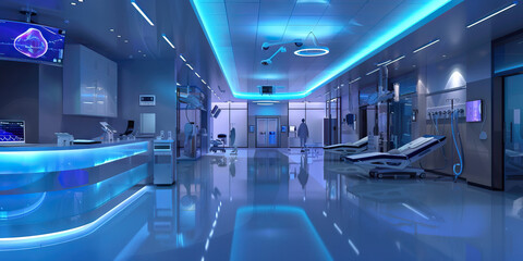 Virtual Reality Healthcare Training Center Floor: Displaying VR medical simulations, healthcare training scenarios, patient care simulations, and medical professionals practicing in virtual 