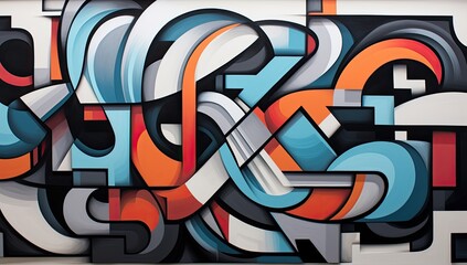 Obraz premium Dynamic Fusion: Colorful Abstract Painting Alive with Energy and Movement