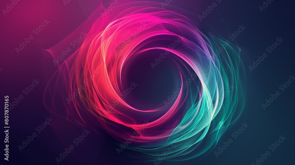 Poster a vibrant swirl of various colors set against a dark background, creating a striking visual contrast