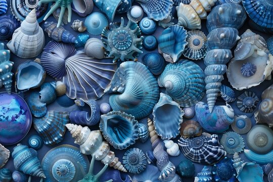 background of many different blue shells