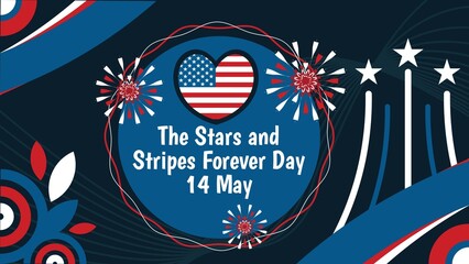 The Stars and Stripes Forever Day web banner design illustration 