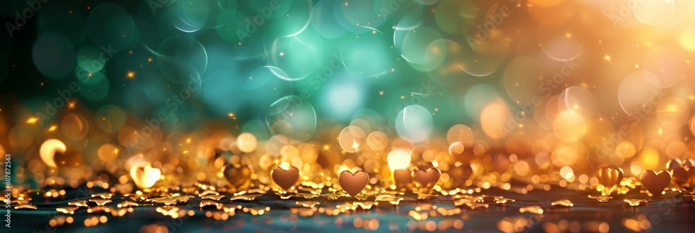 Poster Numerous soft bokeh lights sparkling against a dark backdrop