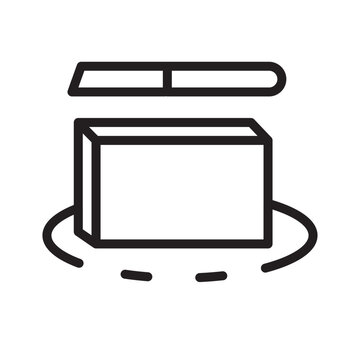 knife cutting box, black outline clip art preview