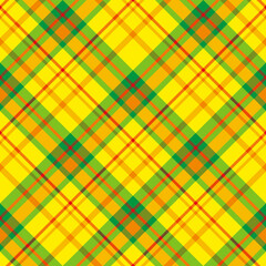 Seamless pattern in fantastic yellow, orange, green and red colors for plaid, fabric, textile, clothes, tablecloth and other things. Vector image. 2