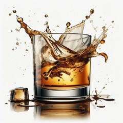 whiskey splash in glass