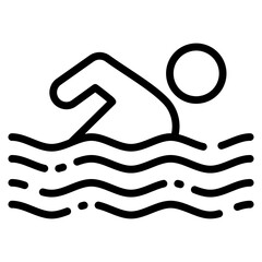 Swimming  Icon Element For Design