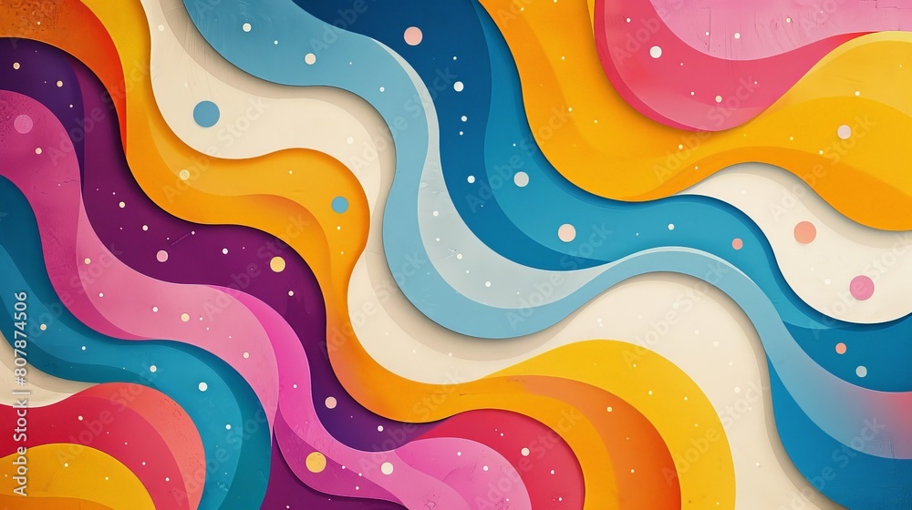 Poster Colorful abstract  vibrant wavy lines in various shades and gradients creating a dynamic visual impact