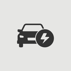Vector Simple Isolated Electric Car Icon