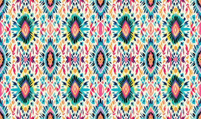 Seamless batik pattern,Seamless tribal batik pattern,and Seamless colorful pattern resemble ethnic boho, Aztec,and ikat styles.designed for use in wallpaper,fabric,curtain,carpet,Batik Embroidery