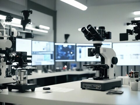 microscope in laboratory