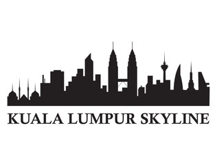 Obraz premium Kuala Lumpur city skyline silhouette vector art