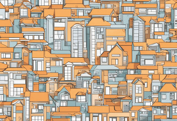 abstract city graphic wall paper