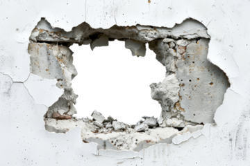 whole is beton wall isolated on white or transaprent png