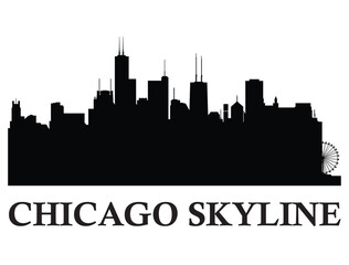 Fototapeta premium Chicago City skyline silhouette vector art