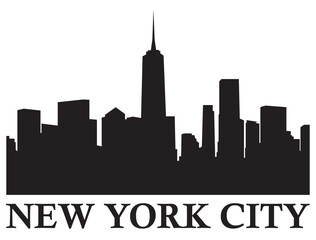 Fototapeta premium New York city skyline silhouette vector art