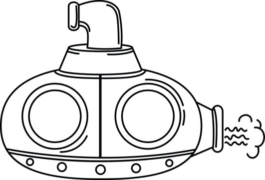 recommend clip art: illustration of submarine outline white on background vector