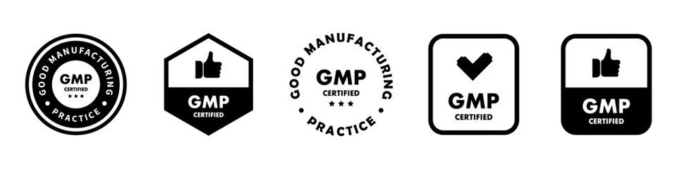 GMP Certified - vector signs for product packaging label.