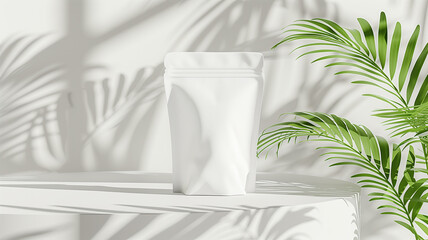 The image is a 3D rendering of a white product on a white background