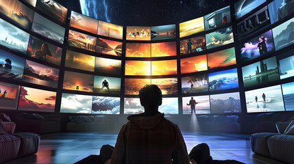 TV and the digital era as streaming channels redefine home entertainment.Transformation of TV watching as online streaming platforms.