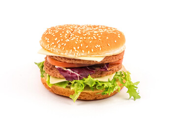 Hamburger on a white background
