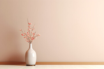 Empty room interior background pastel colored wall, copy space,