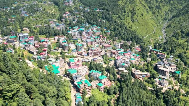 Himalayas, Himachal Pradesh from drone, India from the air