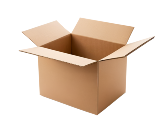 cardboard box closeup on transparent background