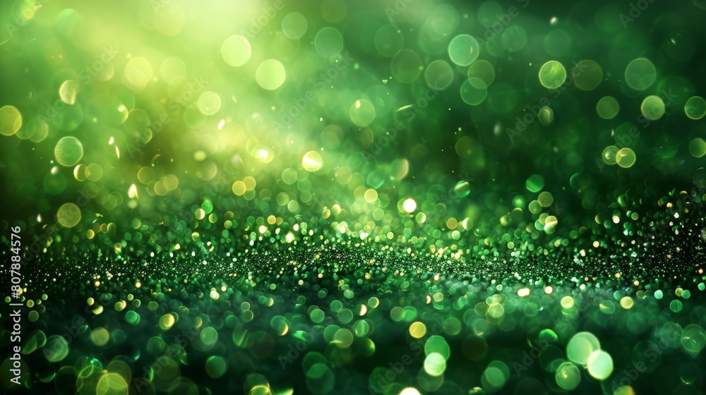 Leinwandbilder moving green bokeh lights creating a blurred background effect