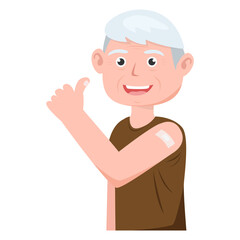 senior vacine injection. senior health care concept