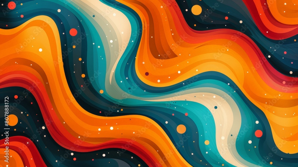 Aufkleber A vibrant abstract background featuring colorful swirls and dots in a dynamic pattern, creating a lively and engaging visual experience