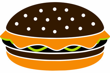 a-hamburger-sandwich--silhouette-white-background vector illustration