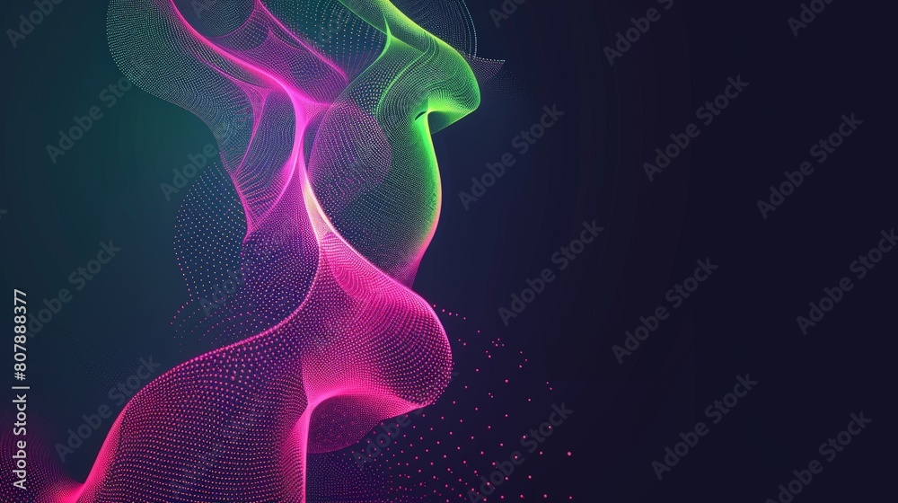 Poster A vibrant and dynamic abstract design featuring a multitude of colors on a deep black background