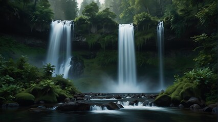 Enchanted Cascades: Forest Waterfall Wonder