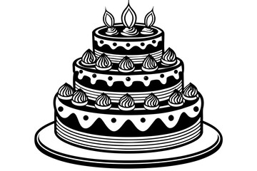  four-set-birthday-cake-vector-illustration