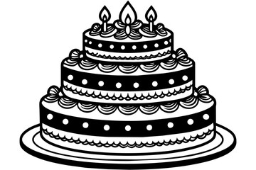  four-set-birthday-cake-vector-illustration