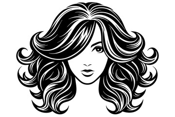 glamour-guru-hair--silhouette-white-background  vector illustration 