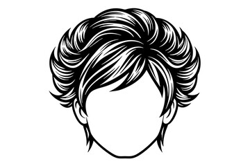 hair-style-----silhouette-white-background vector illustration 
