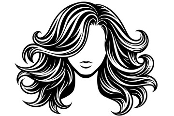 glamour-guru-hair--silhouette-white-background  vector illustration 