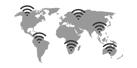 Vector illustration concept of global communication on transparent background