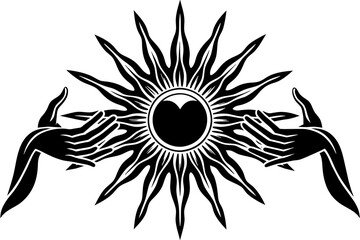  the-sun-in-the-middle-is-a-symbol-of-love-made-by vector illustration 