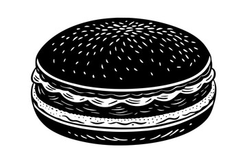 vanilla-bean-coconut-macaroon--on-white-background vector illustration