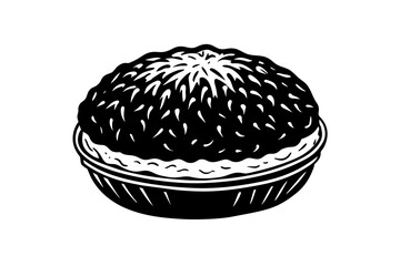 vanilla-bean-coconut-macaroon--on-white-background vector illustration