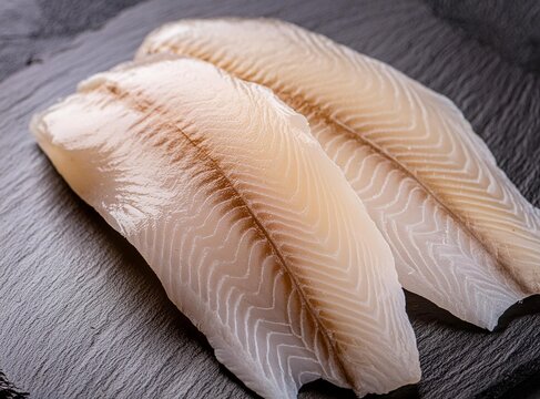 Delicious fillets of pollock or coalfish