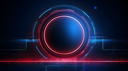 
red and blue Abstract technology background circles digital hi-tech technology design background. concept innovation. vector illustration
