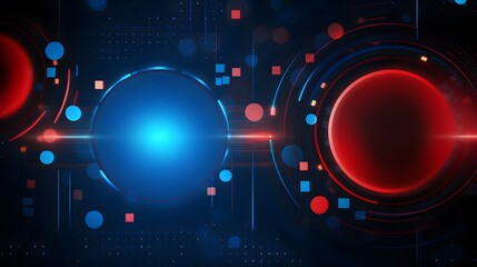 
red and blue Abstract technology background circles digital hi-tech technology design background. concept innovation. vector illustration