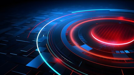 Obraz premium red and blue Abstract technology background circles digital hi-tech technology design background. concept innovation. vector illustration