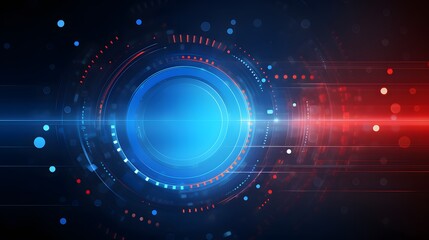 Obraz premium red and blue Abstract technology background circles digital hi-tech technology design background. concept innovation. vector illustration